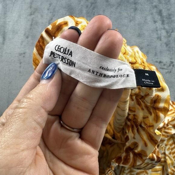 Anthropologie Cecelia Pettersson Wide Leg boho Pull On Floral Print Pants size M - Picture 2 of 7